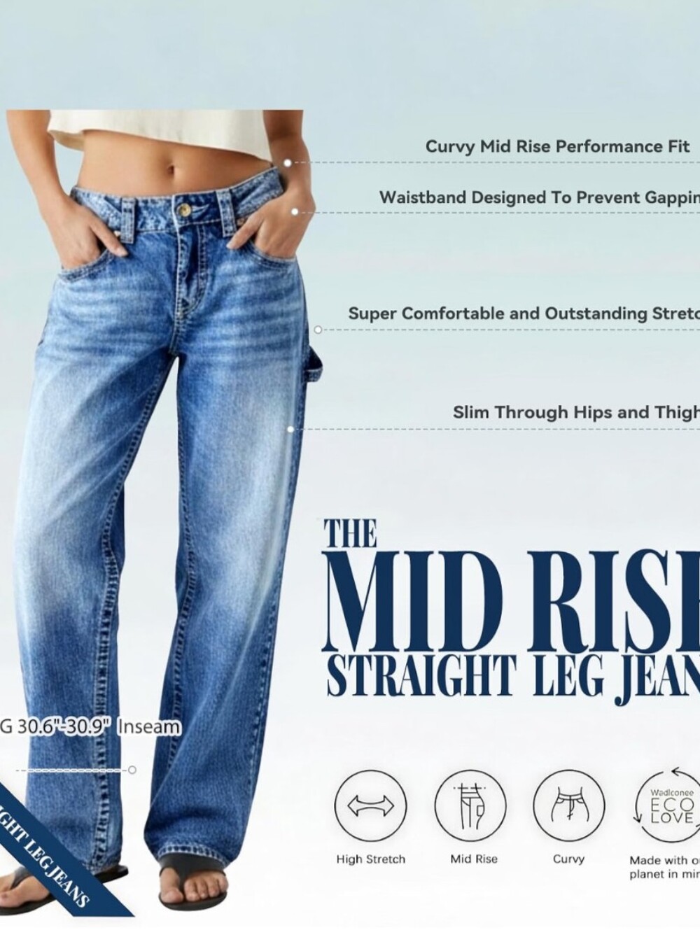 Flamingals Mid-rise Relaxed Fit Women's Blue Jeans Size 24 BNWOT $59.95